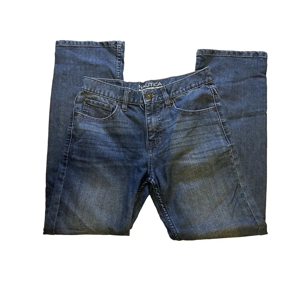 Nautica - Jeans - Boys - Youth - Size 12 - Blue Denim - Straight Fit - Stretch